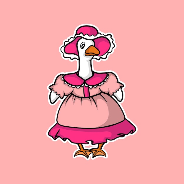 artwork illustration and t shirt design cute mother duck character sticker