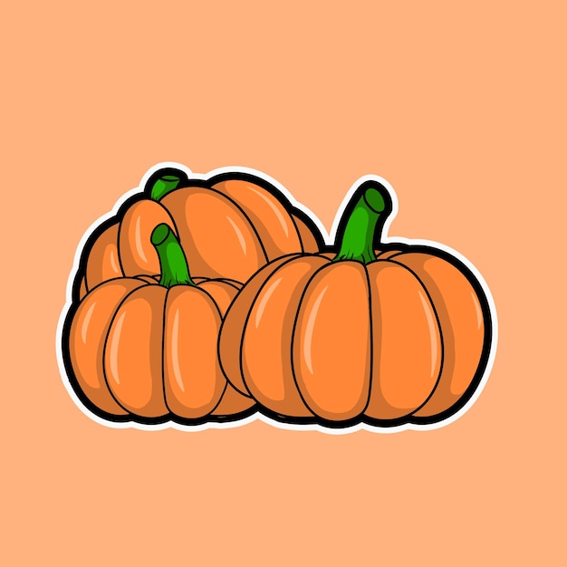 artwork illustration and t shirt design cute pumpkin character sticker