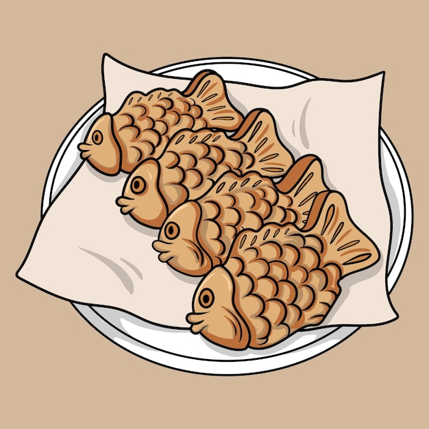 artwork illustration and T shirt design cute taiyaki