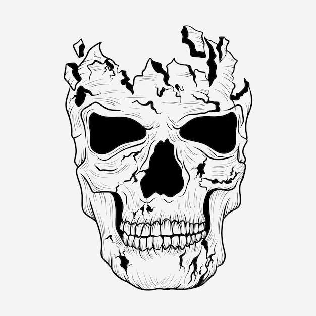 Artwork illustration and t shirt design skull man