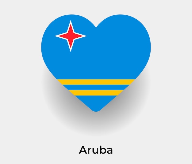 Aruba flag heart shape icon vector illustration