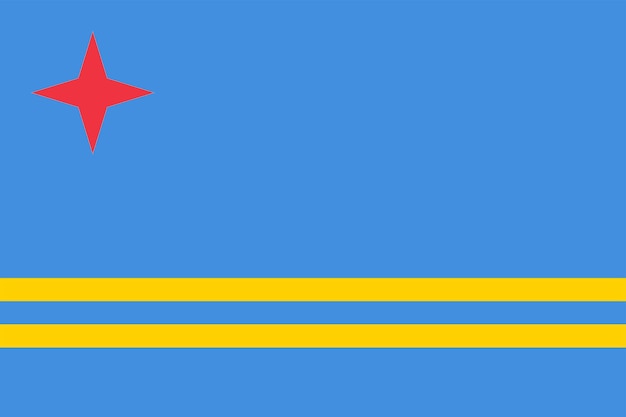 Aruba Flag Official Colors and Proportion Vector