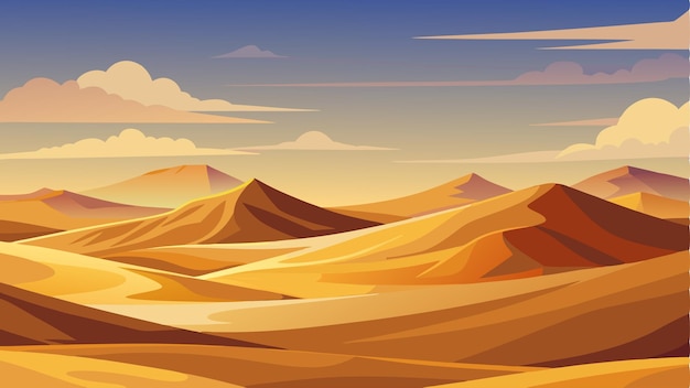 Vector as far as the eye can see the dunes roll on their evershifting shapes creating a landscape that is both serene and daunting