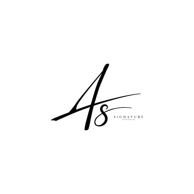 AS initial handwriting logo Monogram letter signature vector