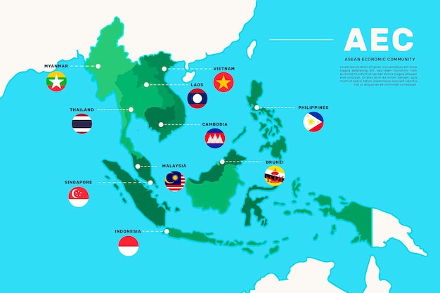 Asean map illustration