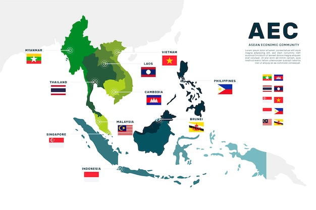 Asean map illustration