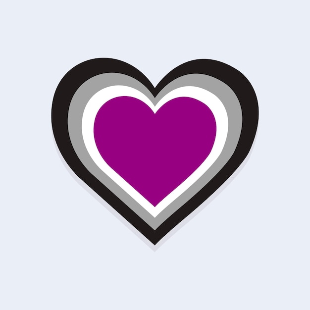 Asexual flag in heart shape