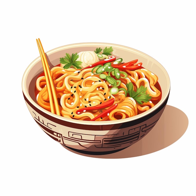 asian chinese food meal noodle ramen cooking vector menu pasta design illustration resta