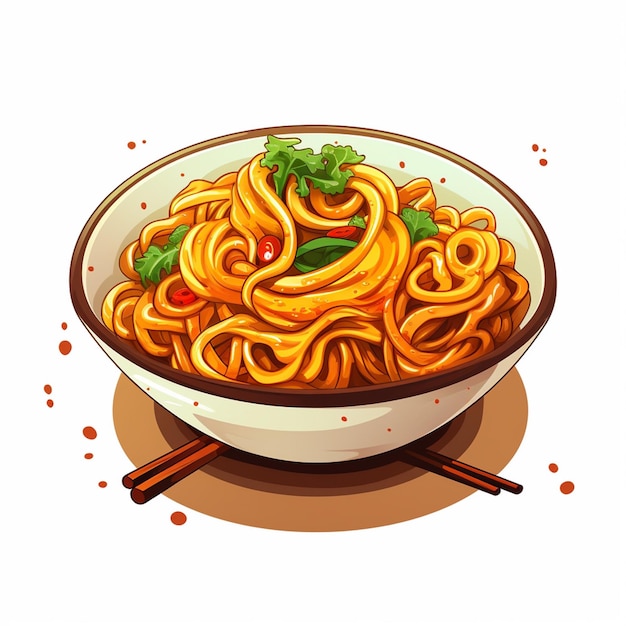 asian chinese food meal noodle ramen cooking vector menu pasta design illustration resta