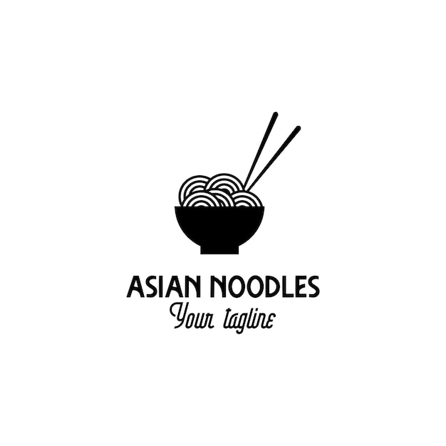 asian cuisin noodles vector logo design