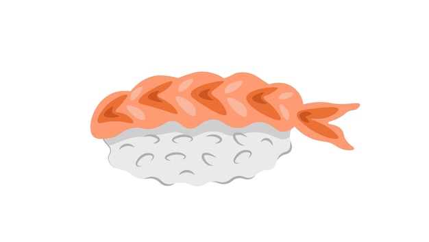 Asian food nigiri with shrimp vector illustration