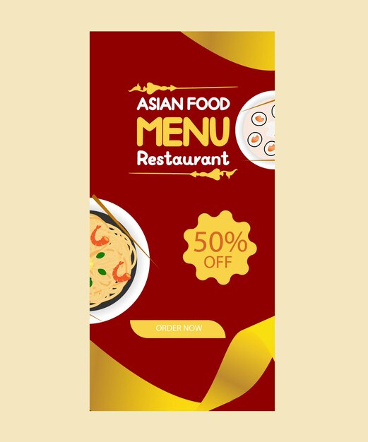 Asian food restaurant instagram stories template