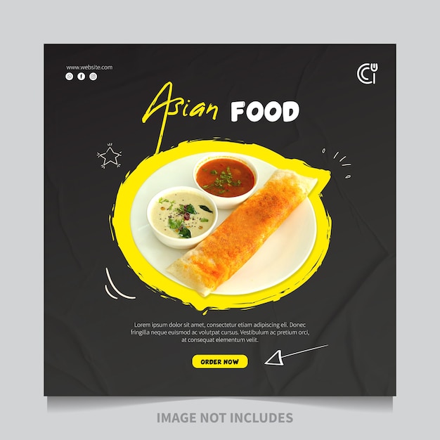 Asian Food social media banner post template