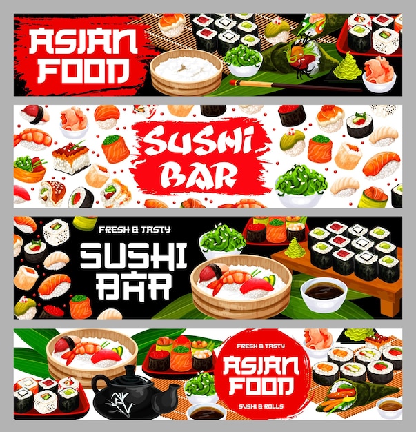 Asian food sushi and rolls Japanese restaurant