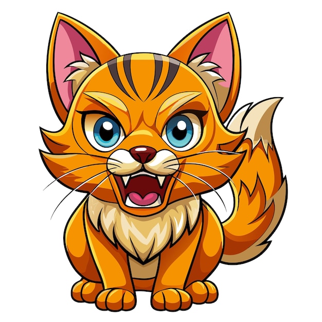 Asian Golden Cat angry vector kawaii