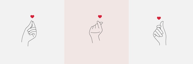 Asian hand sign of love illustration designs in flat style