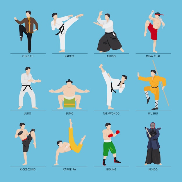 Vector asian martial arts vector illustration