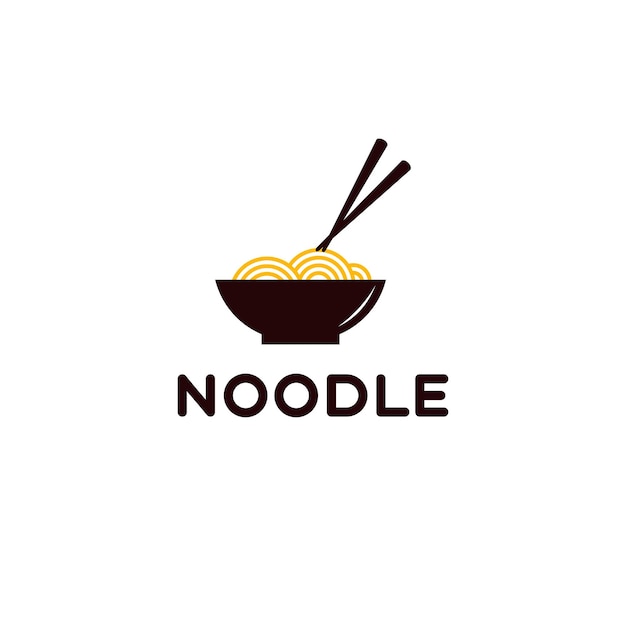 asian noodle ramen logo design with bowl and chopstick vector