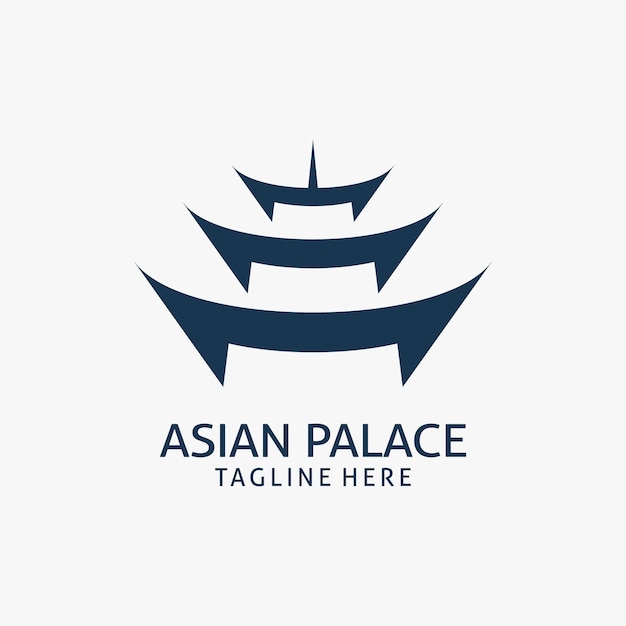 Asian palace building logo design