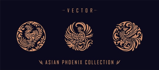 Asian traditional phoenix pattern ancient Chinese phoenix