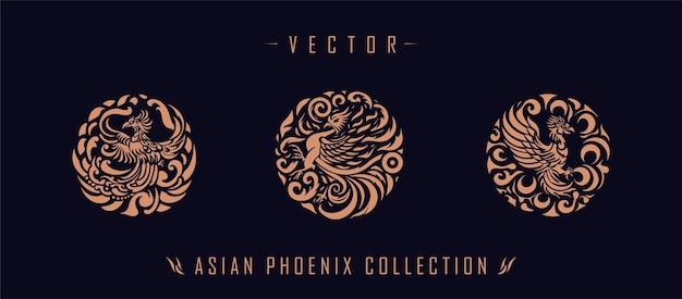 Asian traditional phoenix pattern ancient Chinese phoenix