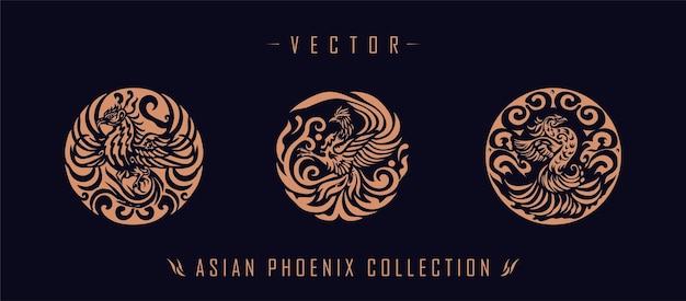 Asian traditional phoenix pattern ancient Chinese phoenix