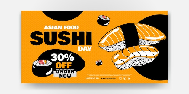 Vector asianfood restaurant sushi banner design