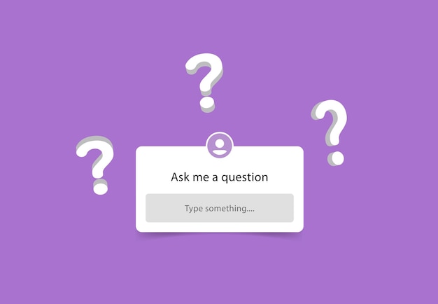 Ask me a question frame for instagram stories sticker with question mark sign social media template