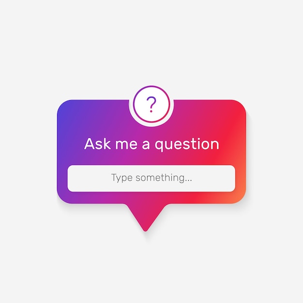 Ask me a question vector banner. User interface window.