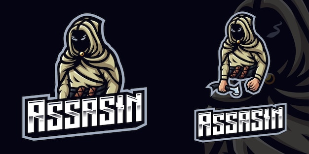 Assasin Gaming Mascot Logo Template for Esports Streamer Facebook Youtube