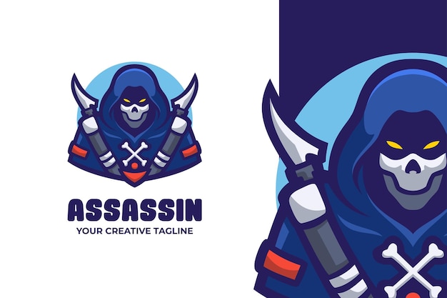 Assassin Skull Mascot Character Logo