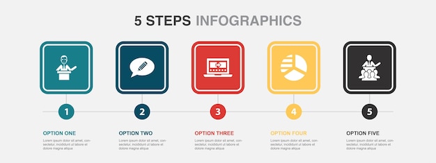 Assessment Risk Identification Risk Capital risk investment risk manager icons Infographic design template Creative concept with 5 steps