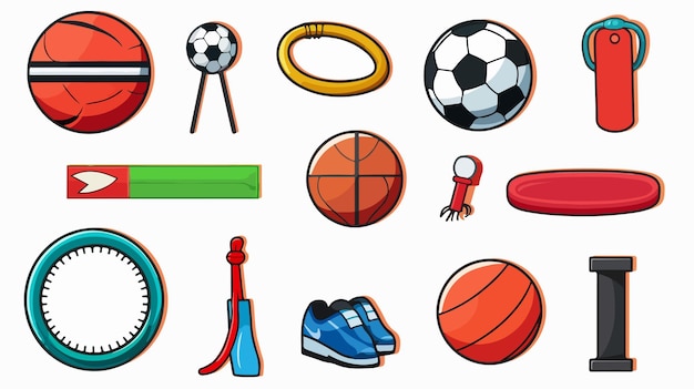 Assorted Sports Equipment Sticker with Pin and Ring