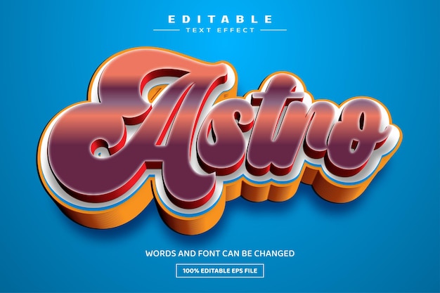 Astro 3D editable text effect template