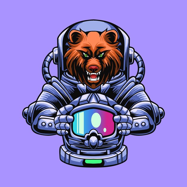 Vector astro bear vector illustration