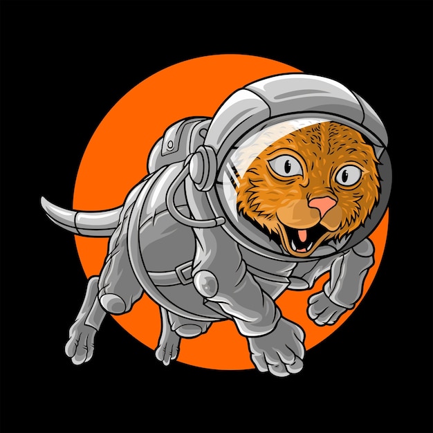 Astronaut catSpace catpremium vector