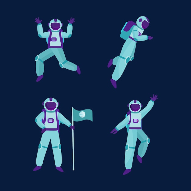 Astronaut Character in Flat Style