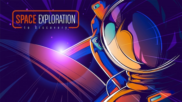 Astronaut Comic Art in Vector