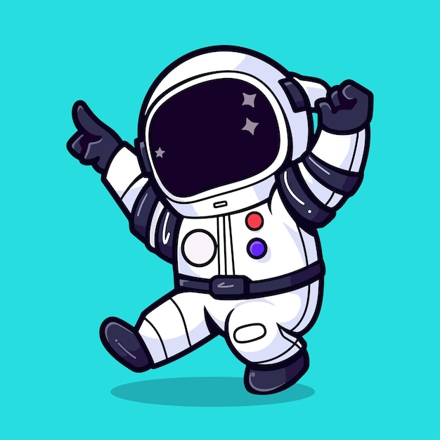 astronaut Dancing pose cartoon vector illustration