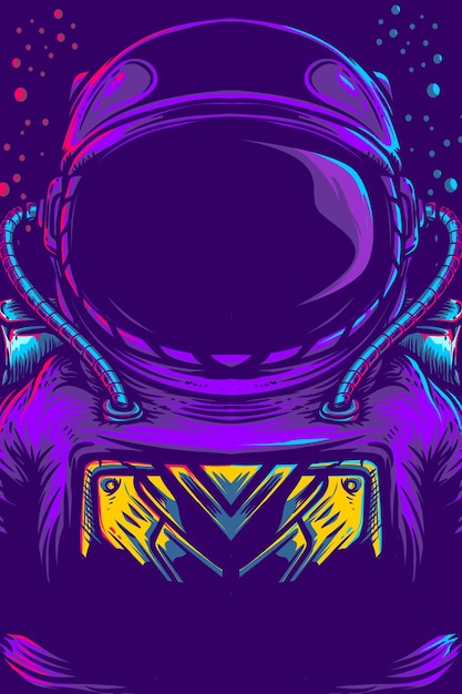 Astronaut design artwork illustration neon color