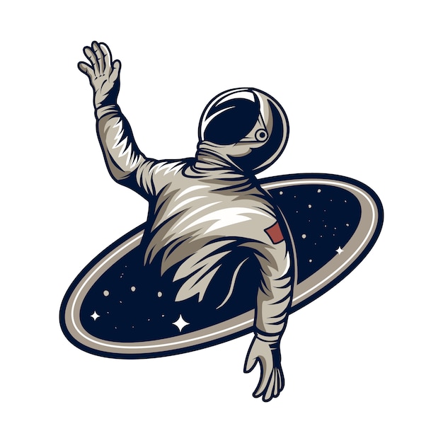 astronaut drown on black hole  illustration