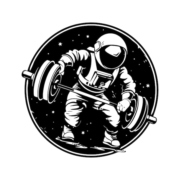 Vector astronaut fitness vector for tshirt design