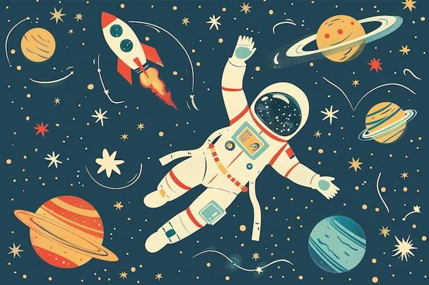 Astronaut Floating in Outer Space