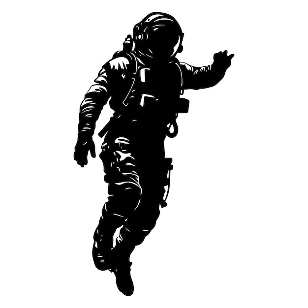 Astronaut in Full Gear Silhouette