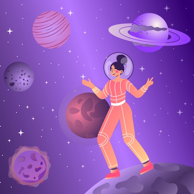 Astronaut and galaxy concept