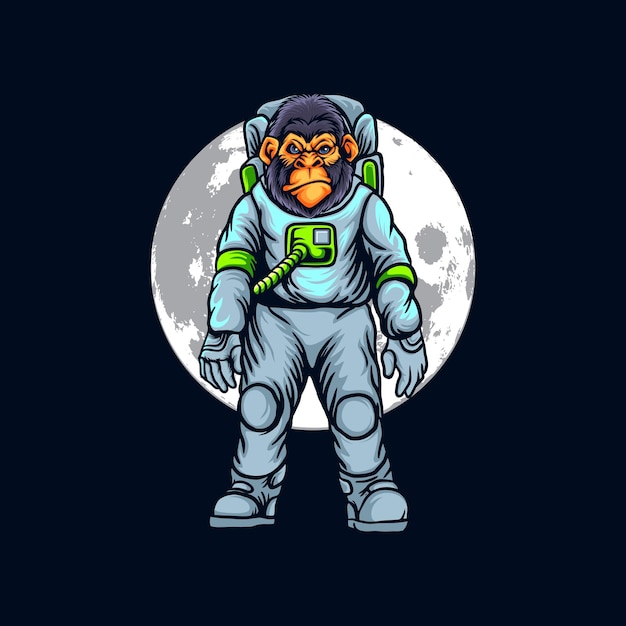 Astronaut gorilla illustration