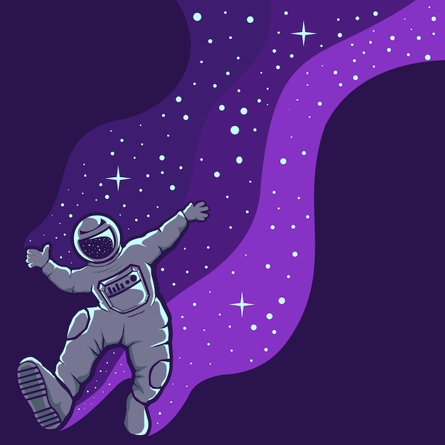 Astronaut having fun beautiful design illustration