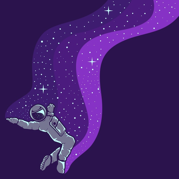 Astronaut having fun beautiful design illustration