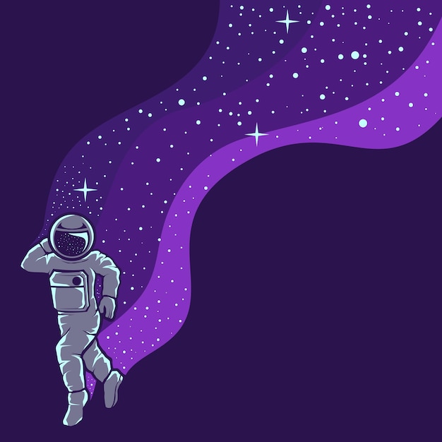 Astronaut having fun beautiful design illustration