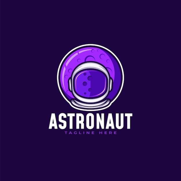 Astronaut head logo design illustration